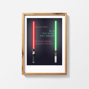 I am your Father Darth Vader Luke Ligthsaber Star Wars |Printable Poster Print Wall Art |StarWars instant download | The Empire Strikes Back