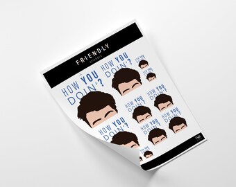 Printable Stickers || How You Doin'? Joey || for Planners, iPhone, macbook, notebook, car, laptop, mug, journal || Friends TV Show ||