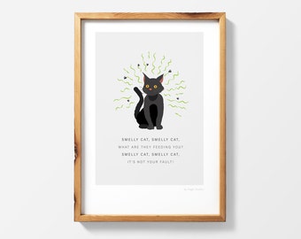 Smelly Cat Song - Friends TV Show || Phoebe Buffay's Lyrics || Printable Wall Art Print Poster