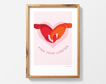 Find Your Lobster || You are my Lobster || Friends TV Series || Rachel and Ross || Romantic Printable Wall Art Poster Print ||