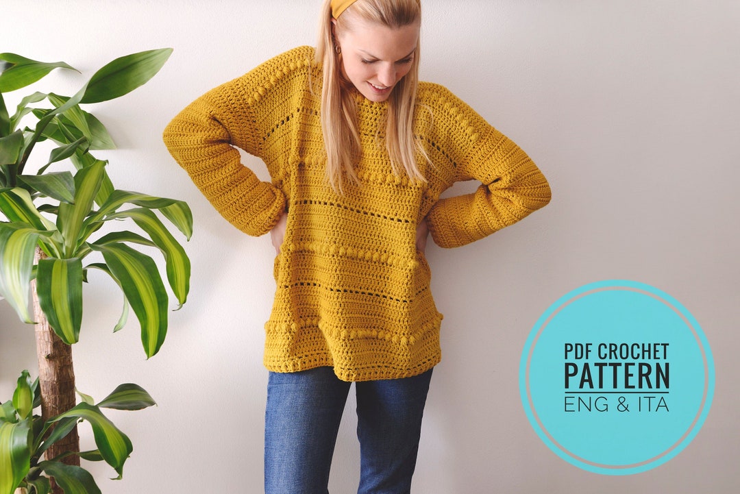 Mimosa Oversized Pullover PDF Crochet PATTERN Ireland