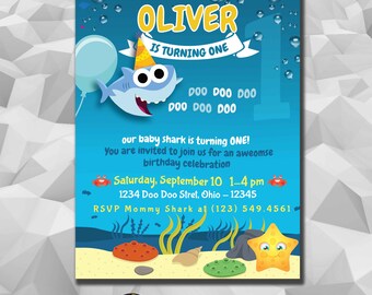 shark invitation etsy