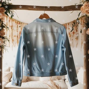 Template Mockup Bohemian Jeans Jacket Back Side denim jacket Wedding Bride Braut