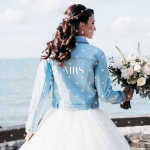 Template Mockup Denim Jacket Back Side denim jacket Wedding Bride Braut