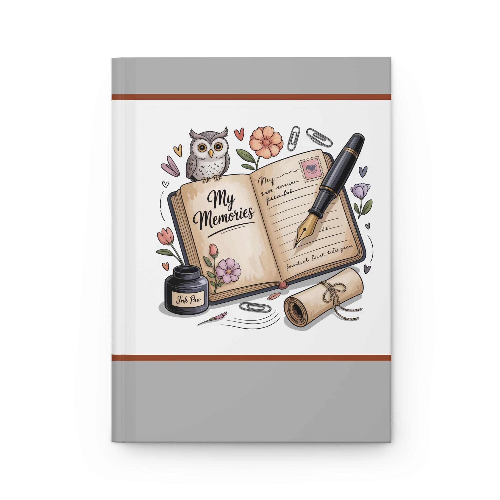 Memories Hardcover Journal | Cute Owl Writing Notebook