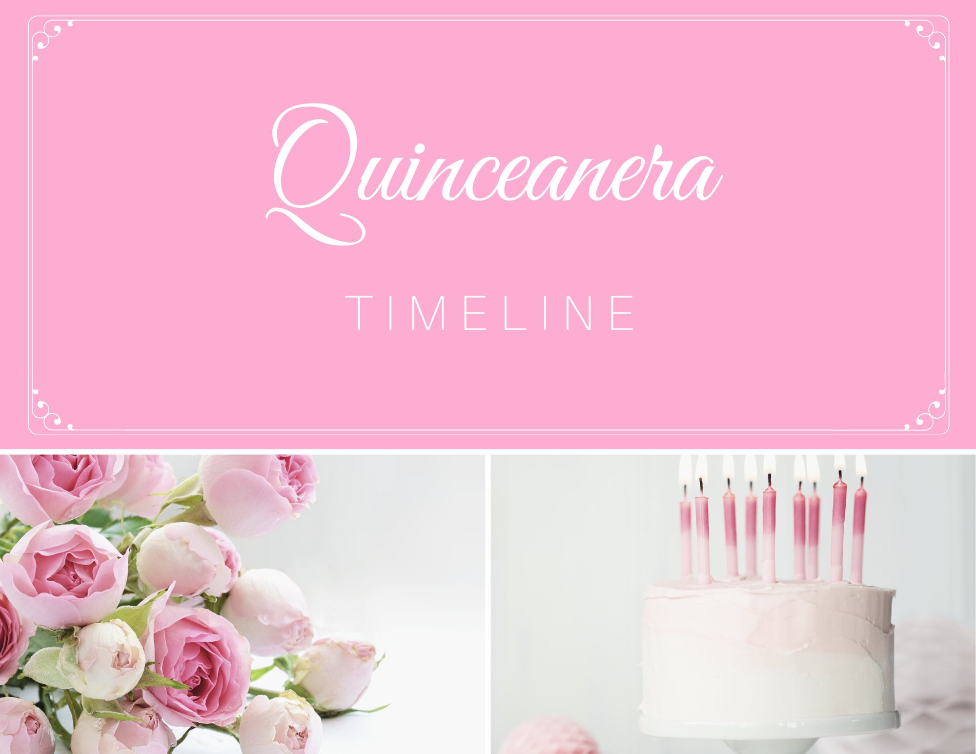 Professional Quinceañera Timeline Template, Editable Quince Timeline