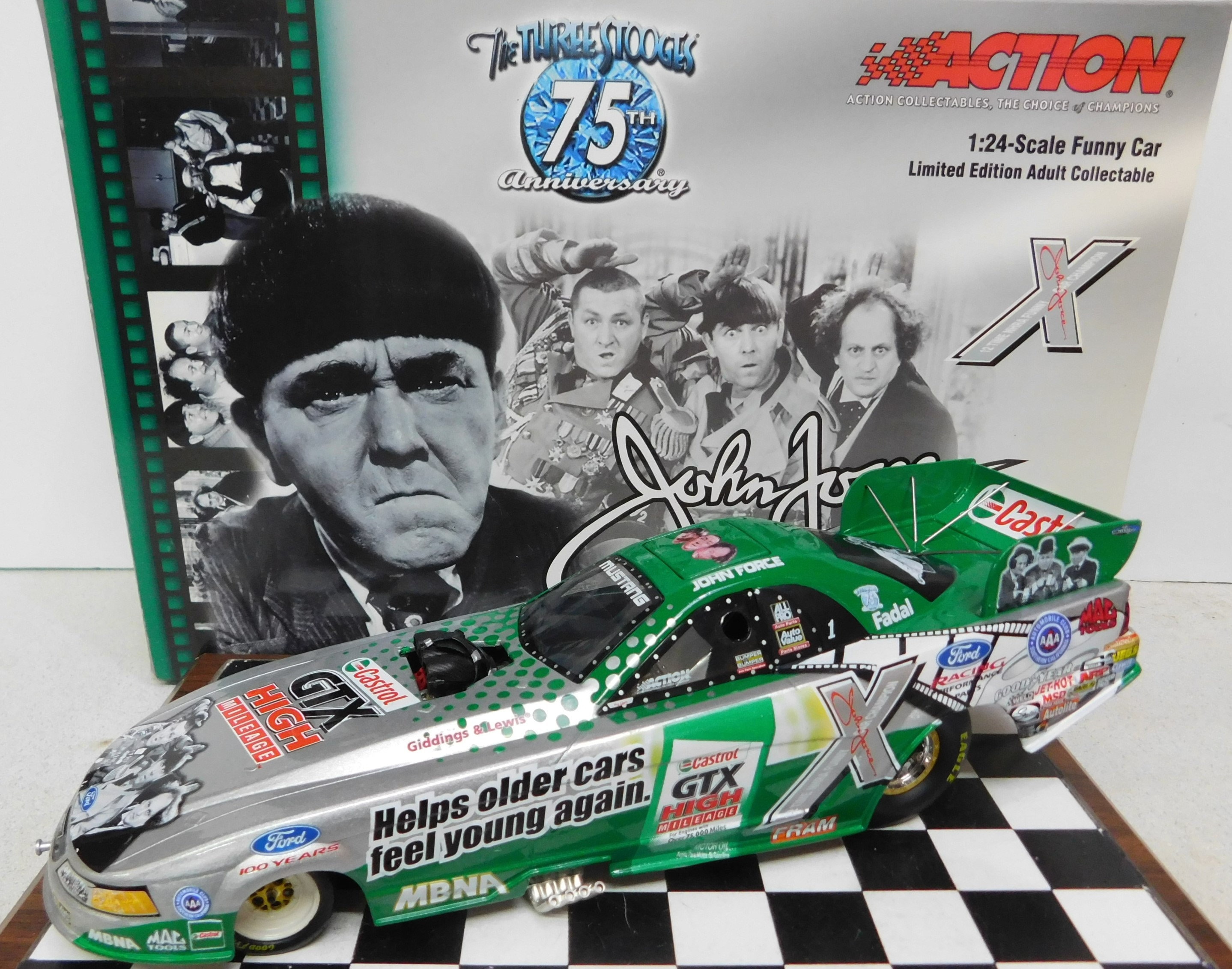 JOHN FORCE 1/24 Scale Diecast Three Stooges Top Fuel Funny Car by