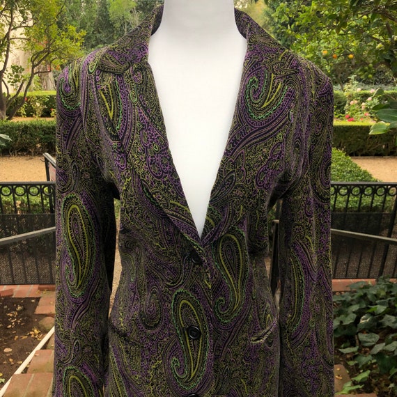 Vintage "Paisley Park" Green & Purple Frock Coat