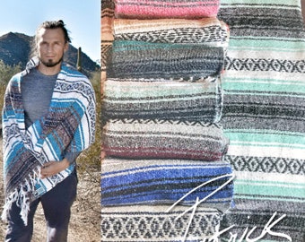 Handmade Mexican Blanket | Serape | Mexican Blanket 100% handmade | Vintage Mexico Blanket | Mexican Blanket Saltillo Falsa