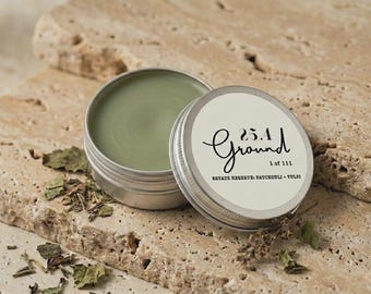 Patchouli & Holy Basil Herbal Face Balm | Regenerative Skincare Tulsi Salve | Waterless Moisturizer Limited Edition | 25.4 Ground Reserve