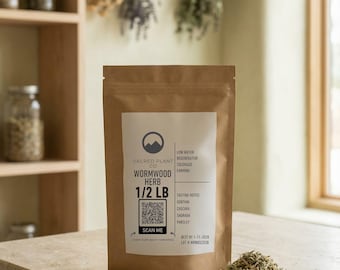 Hierba de ajenjo a granel / Hierbas de ajenjo grandes de 1 lb / Ajenjo de absenta / Artemisia absinthium / Ajenjo cortado y tamizado