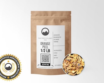 Bulk Orange Peel, Cut & Sifted Sweet Orange Peel (Citrus sinensis) for Tea, Baking and Herbal Blends | 1LB organic Orange Peel