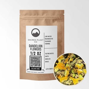 Dried Dandelion Flowers, Hand‑Harvested & 100% Regeneratively Grown Herbal Tea Botanicals