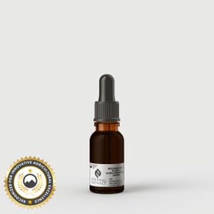 Half-ounce Eternal Extract Resurrection Plant & Sunflower Face Serum in an amber glass dropper bottle, known for deep hydration and skin rejuvenation. Recognized for innovative agricultural excellence.