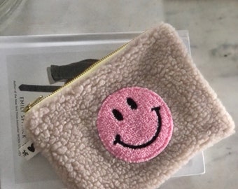 Pochette nounours #smiley | de sac Smiley sac cosmétique | Trousse de toilette avec patch smiley