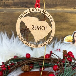 There’s no place like home for holidays zip code ornament