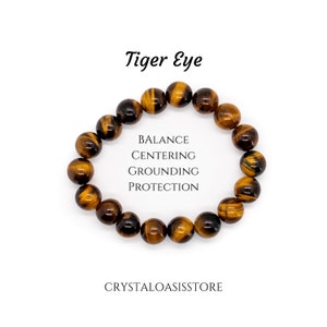 Pulsera de cristal de curación- pulsera de protección- pulsera de los hombres- ojo de tigre