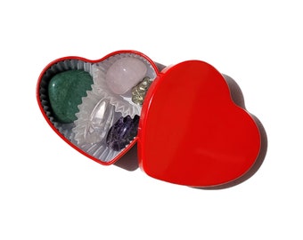 Set di cristalli a forma di cuore: regalo di cristalli curativi carichi di Reiki