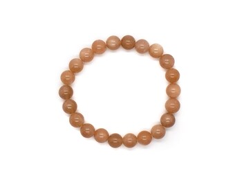 Peach Moonstone Healing Crystal Bracelet