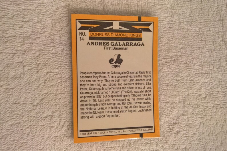 Baseball Card: Andres Galarraga image 2