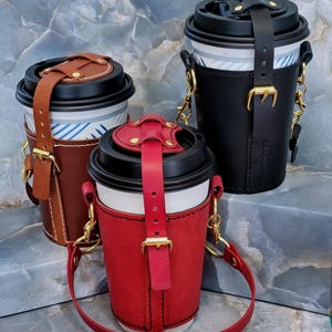 Leather Coffee Cup Carrier Zarf