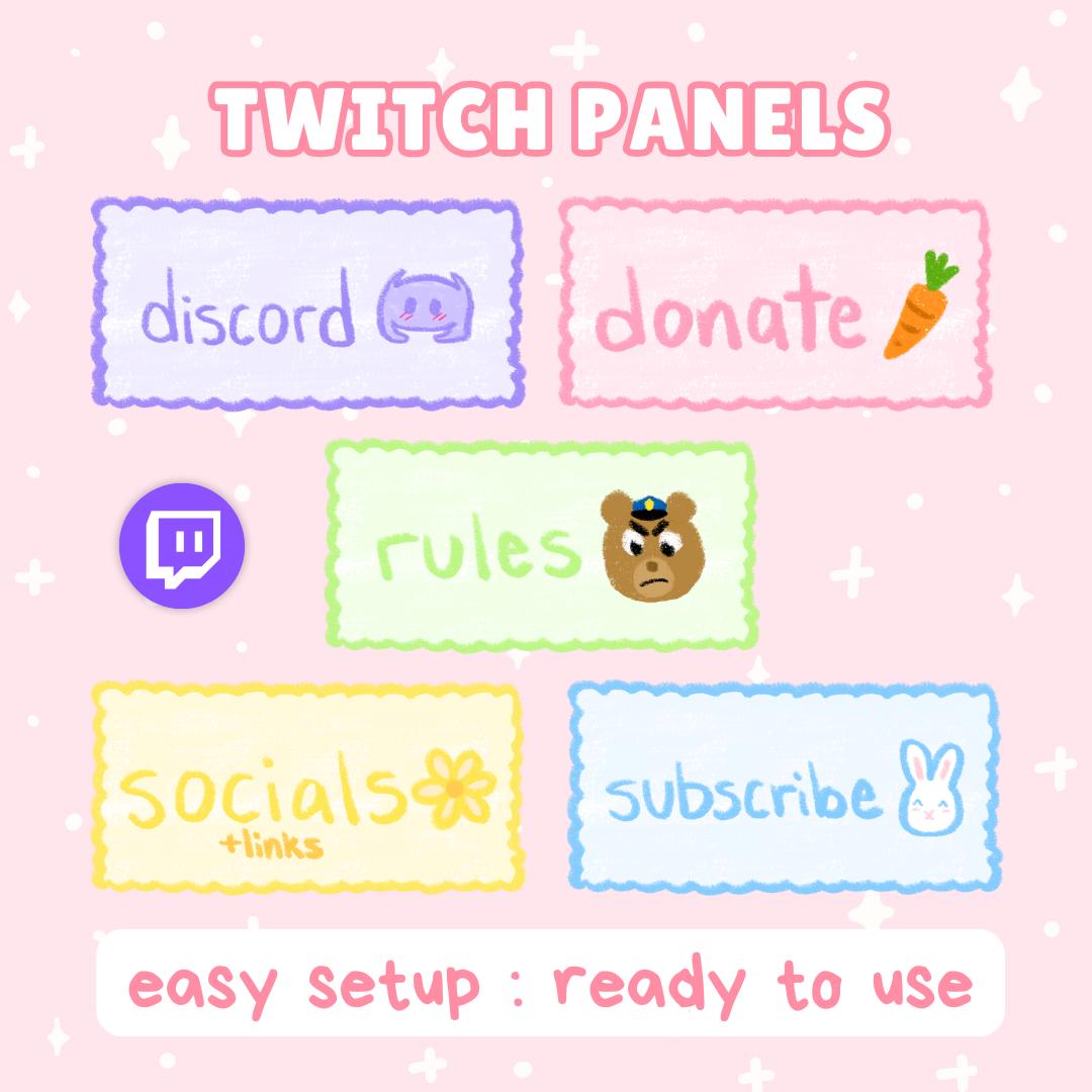 Support Panel Roti Discord Kawaii Soft Pastel Twitch Stream Panels ~ Discord, Donate, Rules ...
