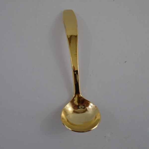 Vintage HIC Condiment Spoon Ladle Stainless Steel Japan Gold Tone Finish 4 1/2"