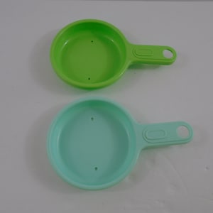 2 Vintage Little Tikes Green Frying Saucepan 33394XX MALAYSIA Aqua 3339404XX Pans