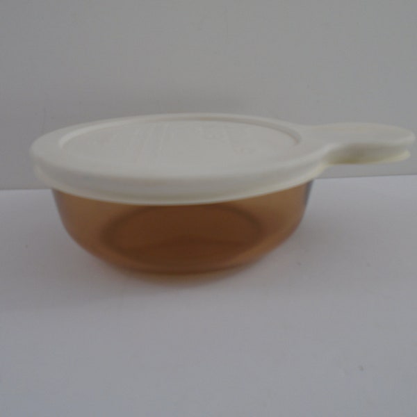 Vision Amber Grab It Round Bowl V-150-B and Corning Ware P-150-CPC Lid Soup Chili Microwave Vintage