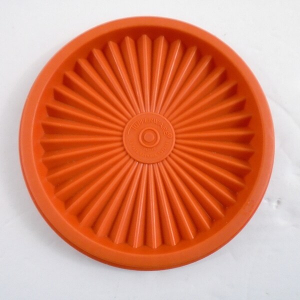 Tupperware Orange Canister Lid ONLY 812 Servalier Starburst Replacement 5"
