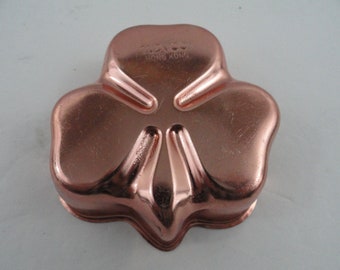 Nevco 3 Leaf Clover Copper Tone Small Jello Mold Cake Ice Hong Kong St Patricks