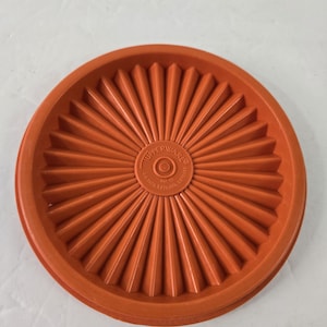Tupperware Orange Canister Lid ONLY 812 Servalier Starburst Replacement 5&quot;