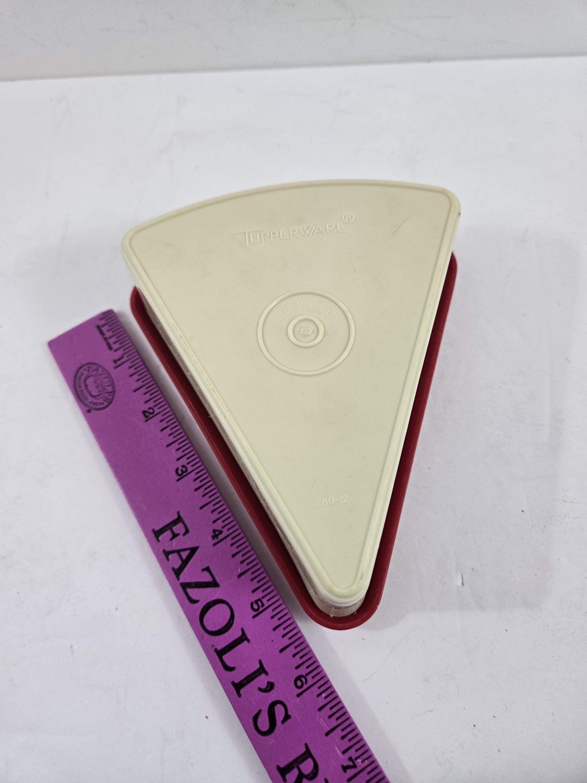 Tupperware 269 Slice Pie Keeper to Go Beige Red Triangle Wedge Sheer ...