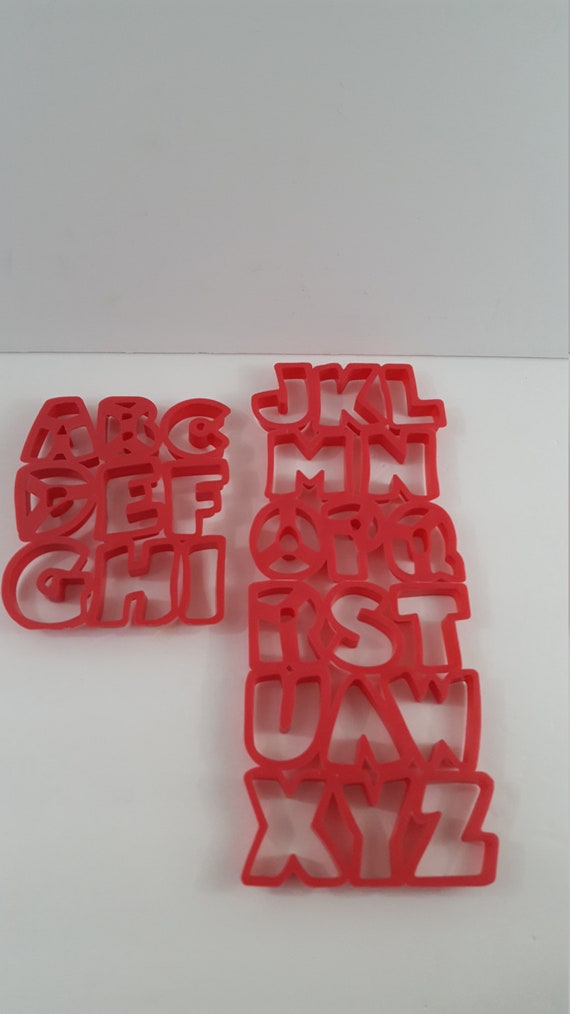 Jello Jigglers 26 Alphabet Letters Molds Cookie Cutters Spell Etsy