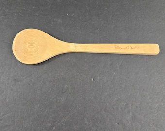 Pampered Chef Bamboo Spoon Wood Cooking 10" Vintage