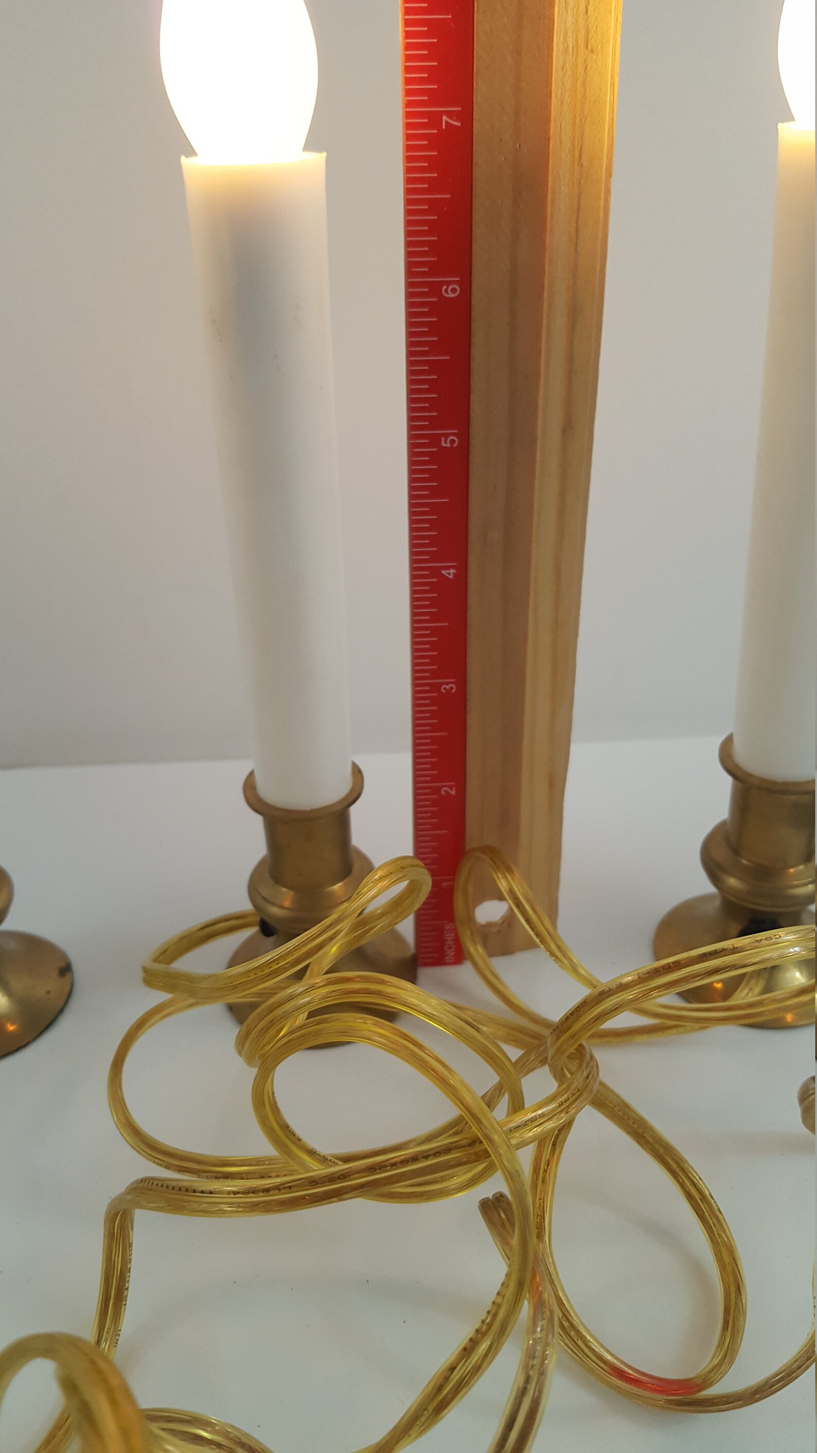 4 Antique Brass Plated Window Electric Candle Stick Light Etsy