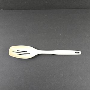 Vintage Foley Nylon Plastic Slotted Spoon 11&quot; Off White Cream Kitchen Tool