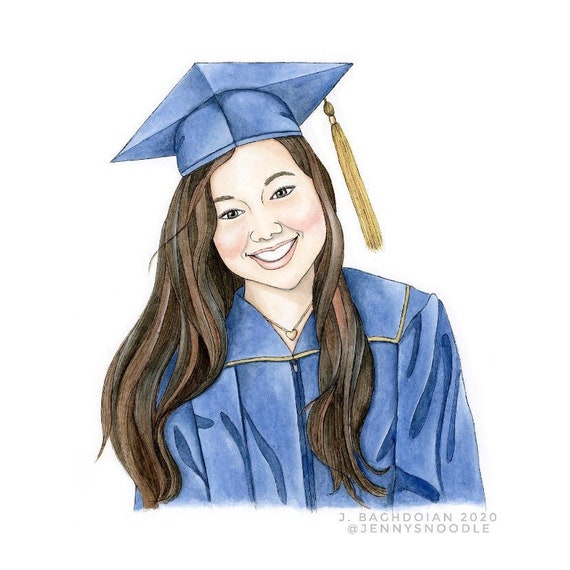 HANDPAINTED Custom Graduation Painting Original Watercolor Etsy