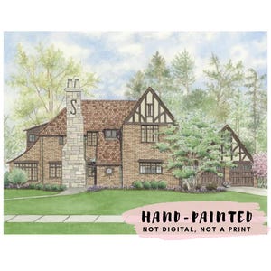 Custom HAND-PAINTED House Portrait, Original Watercolor Home Illustration from Photos, Housewarming, Realtor Closing Gift, New Home Painting