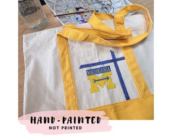 Custom Tote Bag, Personalized HAND-PAINTED Acrylic Art on Canvas Tote, Favorite Things, One-of-a-Kind Gift for Bridesmaids, Moms, Graduates