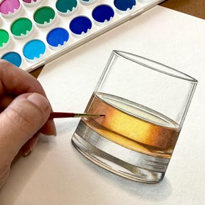 Custom Cocktail Painting, HAND-PAINTED Original Watercolor Illustration, Beer or Signature Drinks Wedding Sign, Kitchen or Home Bar Wall Art