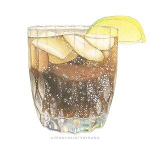 Custom Cocktail Painting, HAND-PAINTED Original Watercolor Illustration, Beer or Signature Drinks Wedding Sign, Kitchen or Home Bar Wall Art
