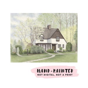Custom Home Portrait, HAND-PAINTED  Watercolor House Illustration from Photo, New Home or Realtor Closing Gift, Our First Home Painting