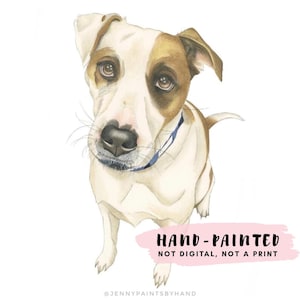 Custom HAND-PAINTED Pet Portrait, Watercolor Dog or Cat Illustration, Memorial Gift, Multi-Pet Painting from Your Photos, Animal Lover Gift