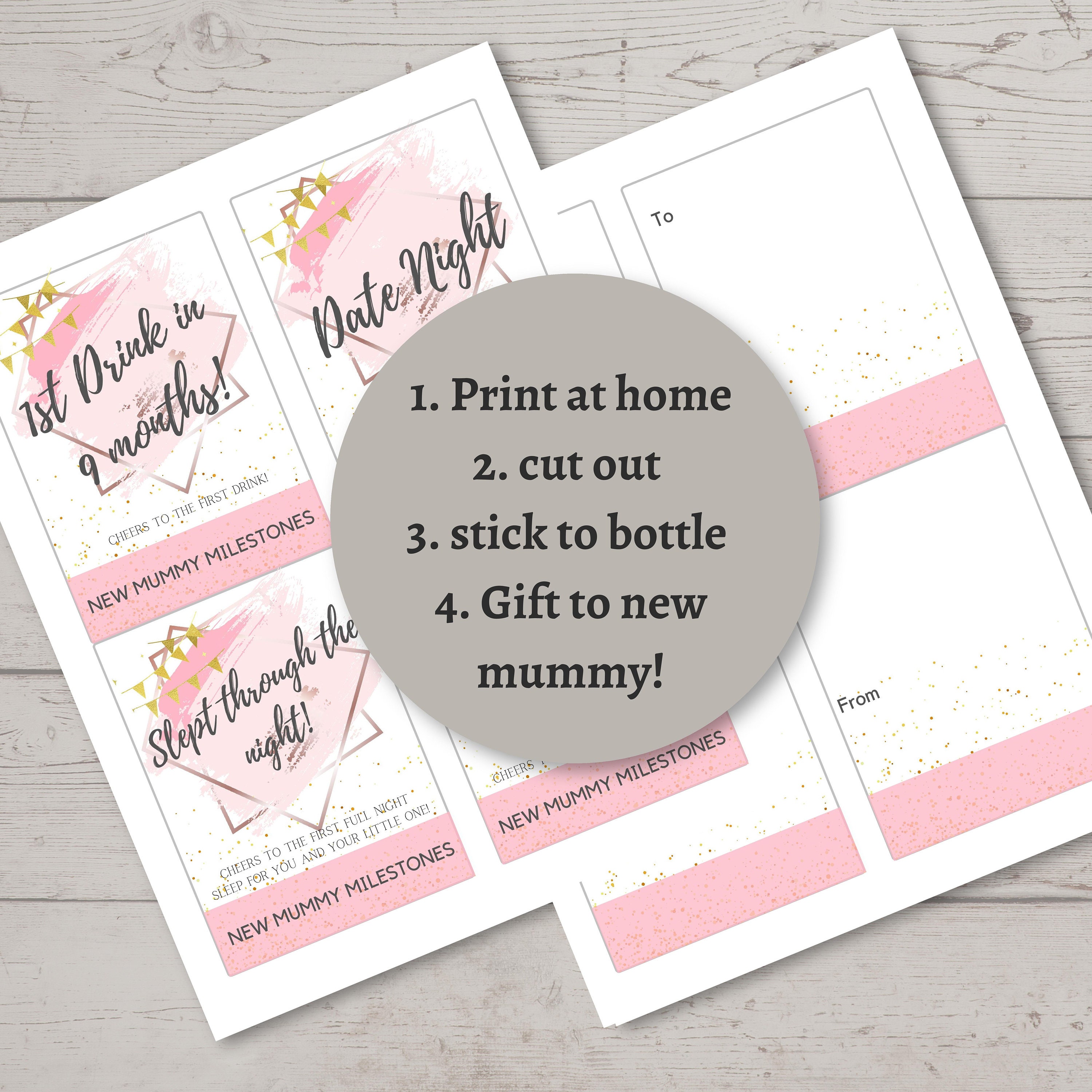 New Mummy Milestone Wine Label / Printable for Mommy | Etsy