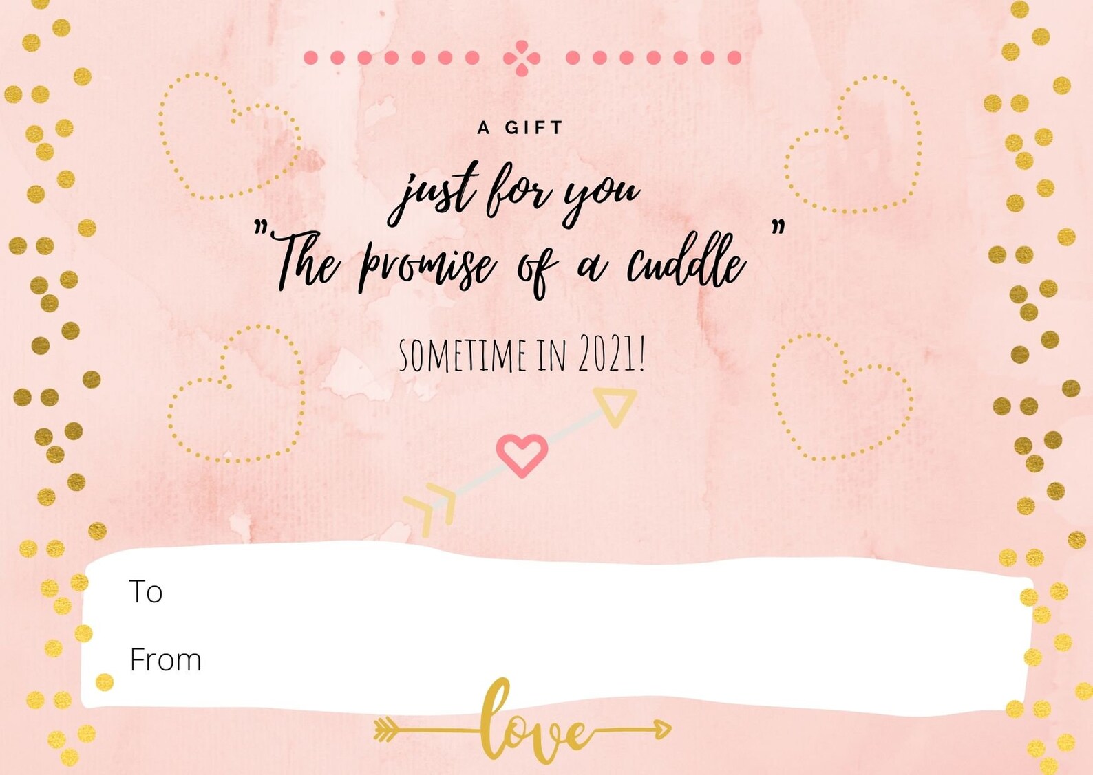 Send a Hug/ Gift Certificate/ Valentine Gift/ Mothers Day / Etsy