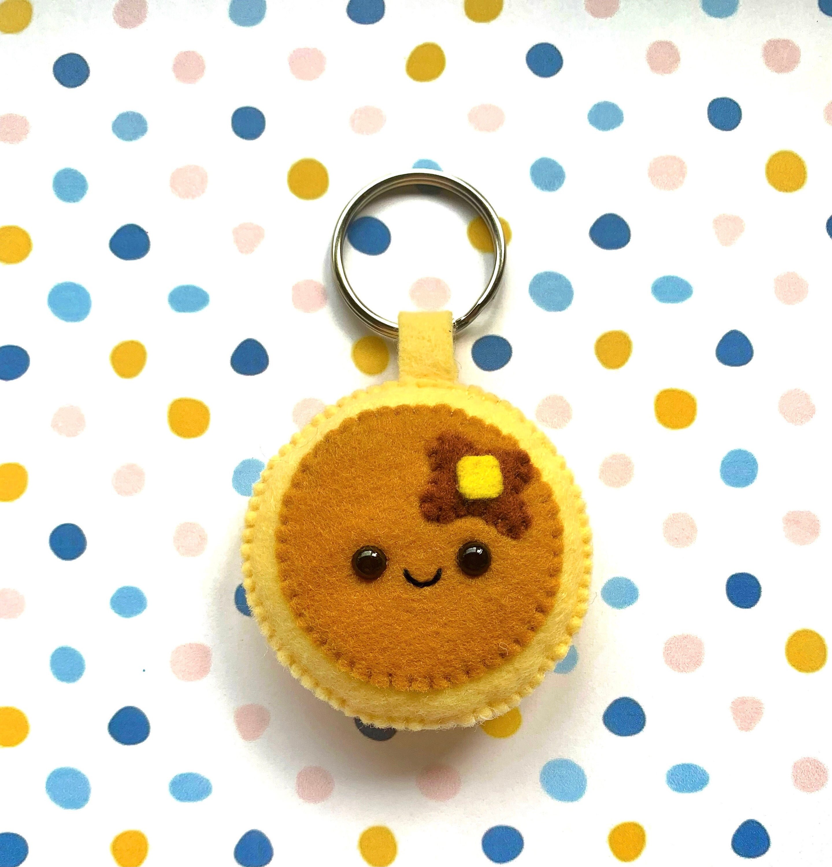 Cute Felt Pancake Kawaii Keychain Felt Keyring Plush Pancake Etsy