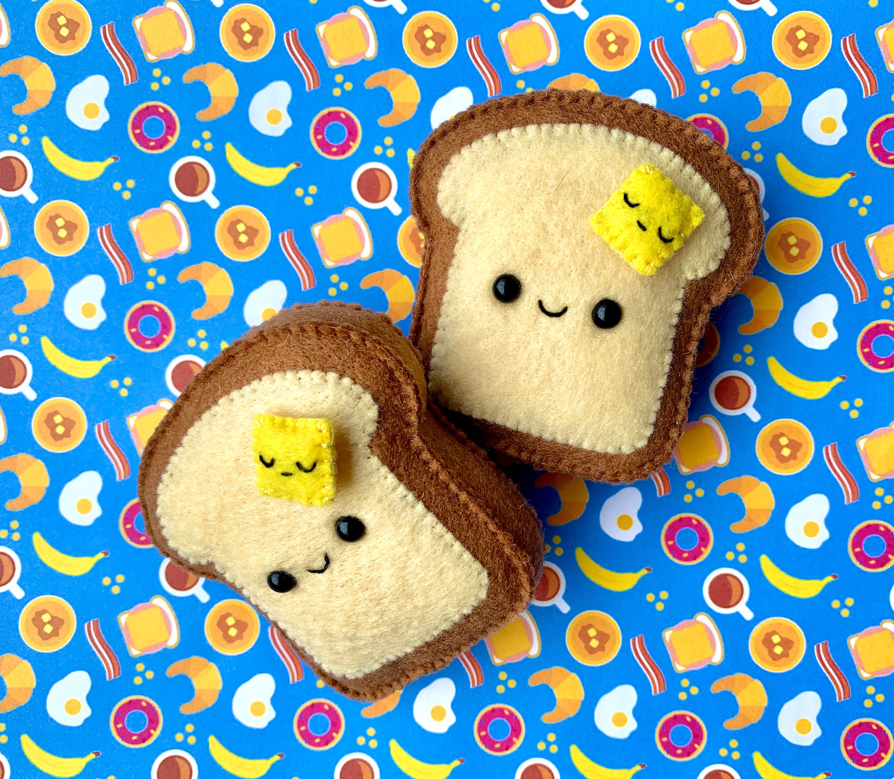 Kawaii Cute Felt Toast with Butter Kawaii Plush Food Plush Etsy