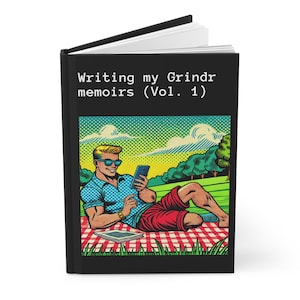 Journal Hardcover - Lustiges Vintage Memoiren Pop Art Matte Journal - Humorvolles Notizbuch, Buchliebhaber Geschenk, Retro Kunst Tagebuch, LGBT Strandliebhaber Geschenk