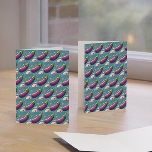 10 wenskaarten set, kaarten met enveloppen, grappig homo-aubergineontwerp, queer briefpapierset, leuk cadeau voor homo, LGBT Pride-kaarten